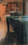 Carl Larsson brita at the piano painting